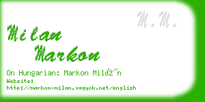 milan markon business card